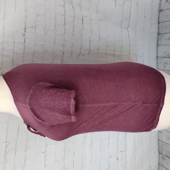 Cloud Chaser Maroon Sheer Burnout With Criss Cross Front - Picture 6 of 13